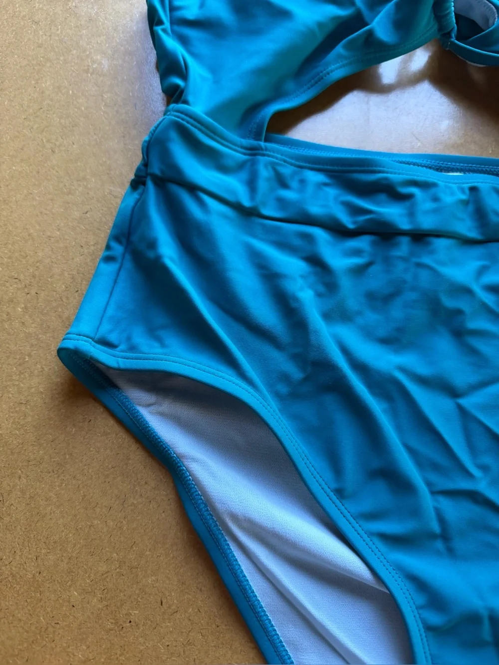 Cupshe NEW Women's One Piece Teal Cutout Criss Cross Halter Swim Suit Size M
